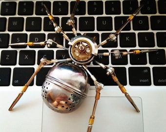 Steampunk Spider Statue Boyfriend Birthday Gift | Steampunk Mechanical Decortaion | Steampunk Metal Insects