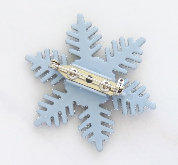 Hallmark Snowflake Brooch, Vintage Pin, Glitter, … - image 2