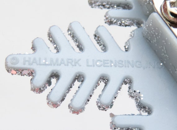 Hallmark Snowflake Brooch, Vintage Pin, Glitter, … - image 3