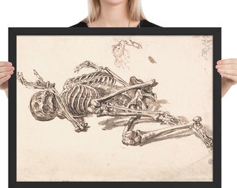 Gothic Style Framed Poster: A Human Skeleton (#1) by James Ward Fine Art