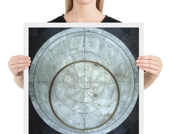 Vintage Steampunk Map - Northern Sky by Jan Wybrandtsz Reproduction Fine Art Framed Print
