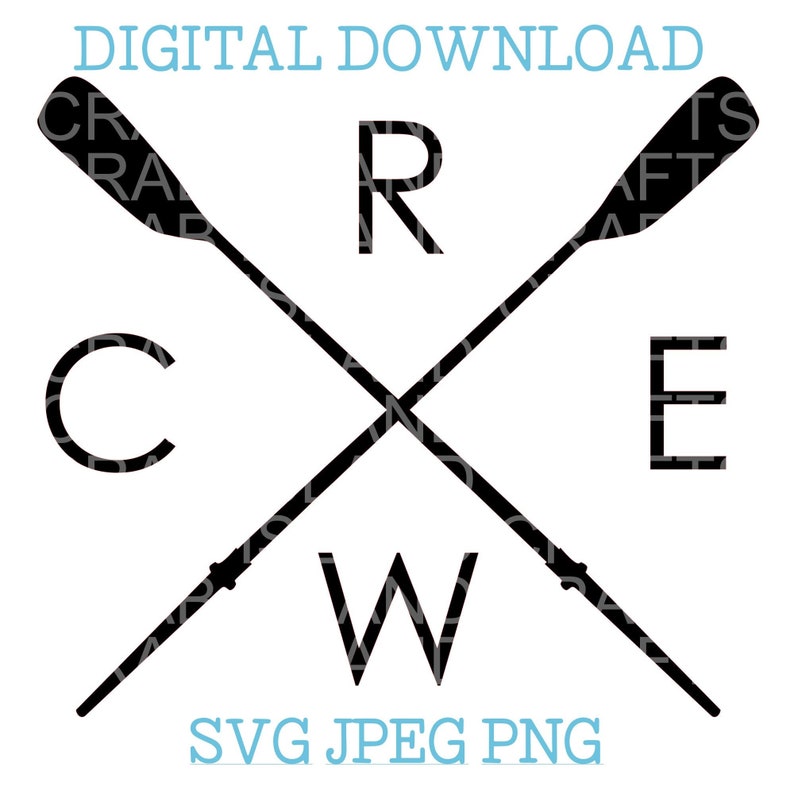 Rowing Crew Crossed Oar Digital Download SVG PNG JPEG for Cricuit