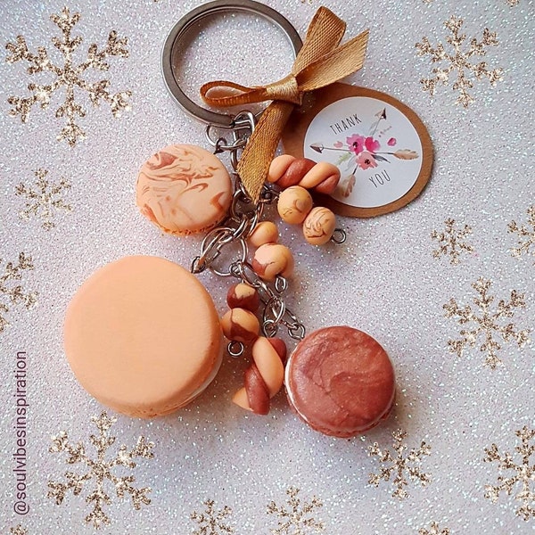 Porte-clés macarons faits à la main 100% Italie, idée cadeau, femme, amie, sucré, macaron, fimo, navidad, cadeau