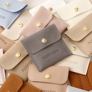 Custom Logo Microfiber Jewelry Pouch, Necklace Packaging Bag (8x8cm)