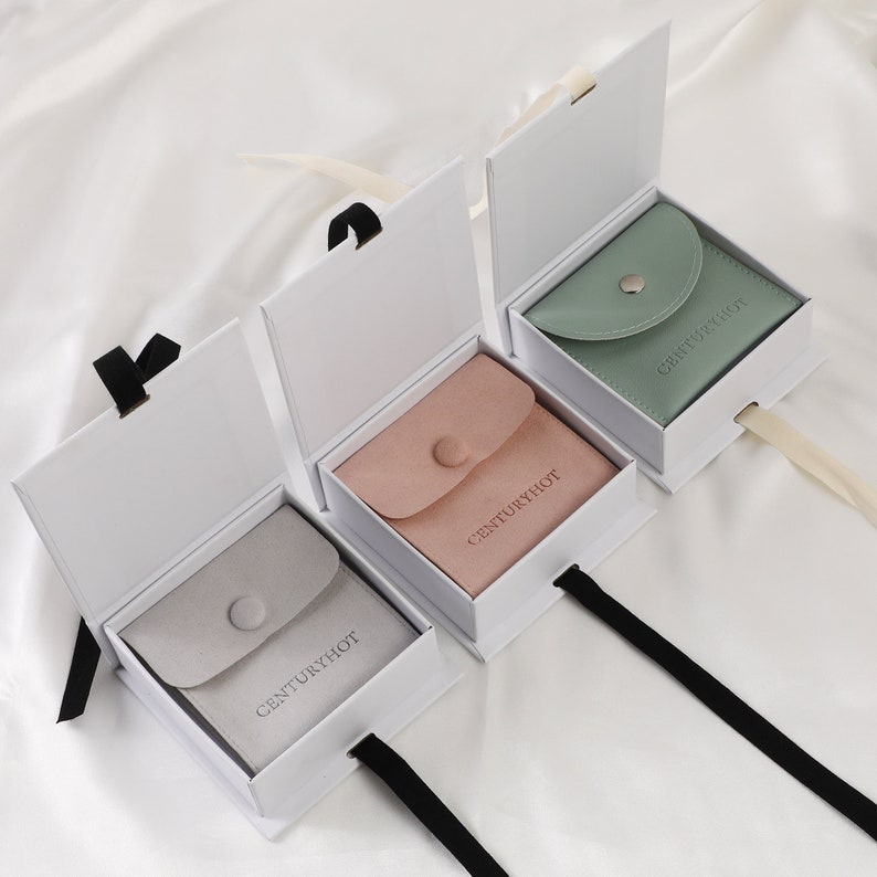 50pcs White Ribbon Gift Box Custom Necklace Box With Etsy