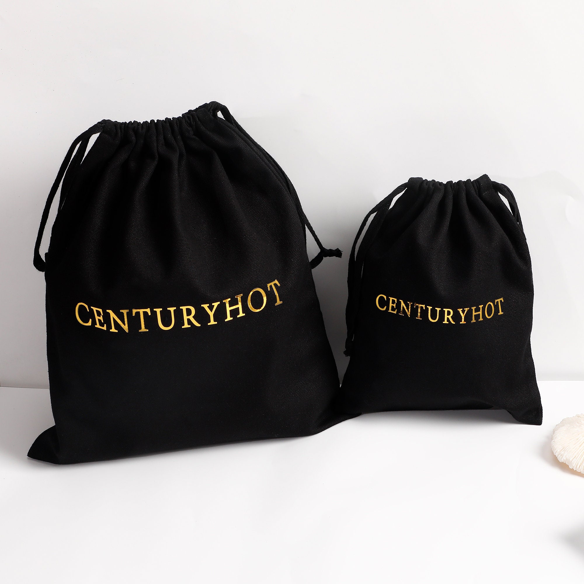 Small jewelry brands reduce inventory waste with 50pcs low MOQ custom logo cotton canvas gift bags (from product introduction)