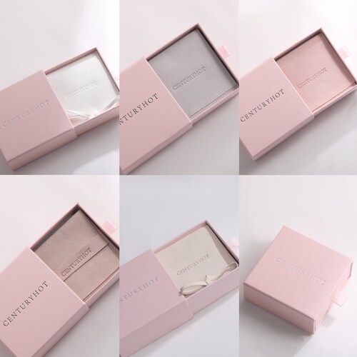50 sets 8×8cm shops jewelry boxes and jewelry bags, custom embossed logo, personalized paper boxes, small packaging boxes and bags