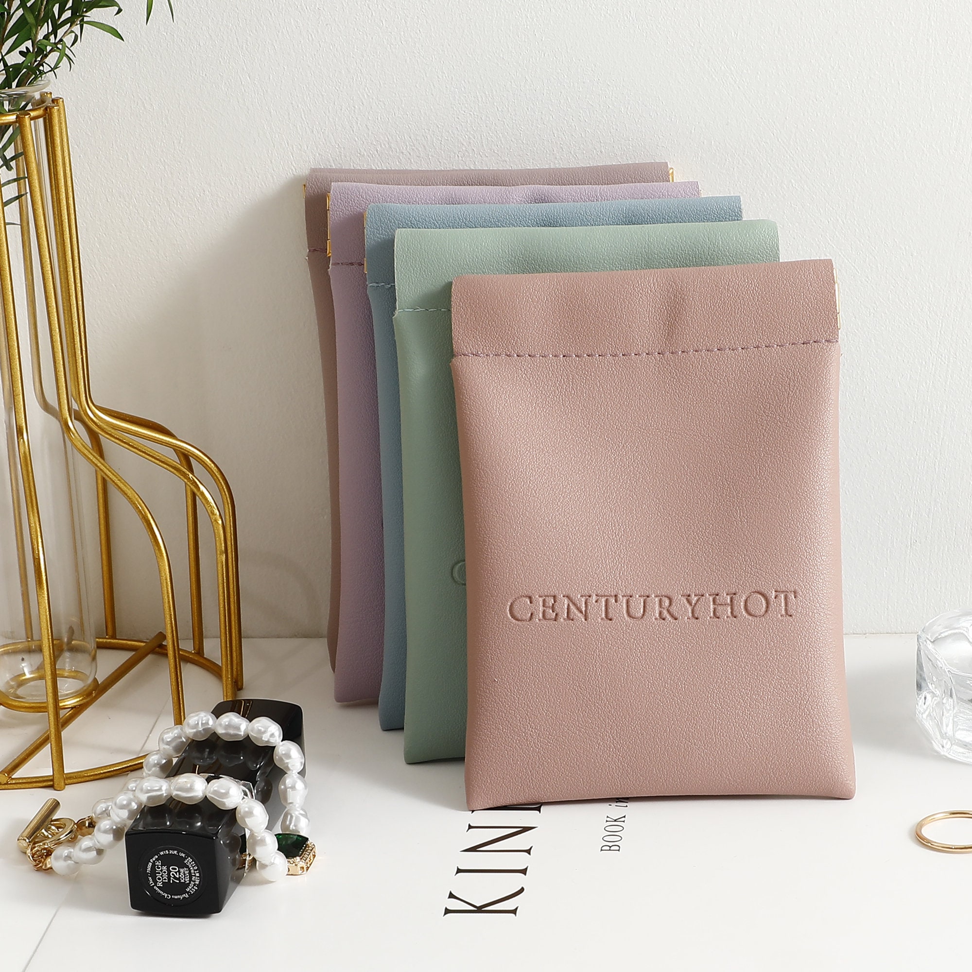Embossed Logo, Brand Personalization Custom Logo PU Card Bag with Embossed Branding for Small Jewelry Businesses