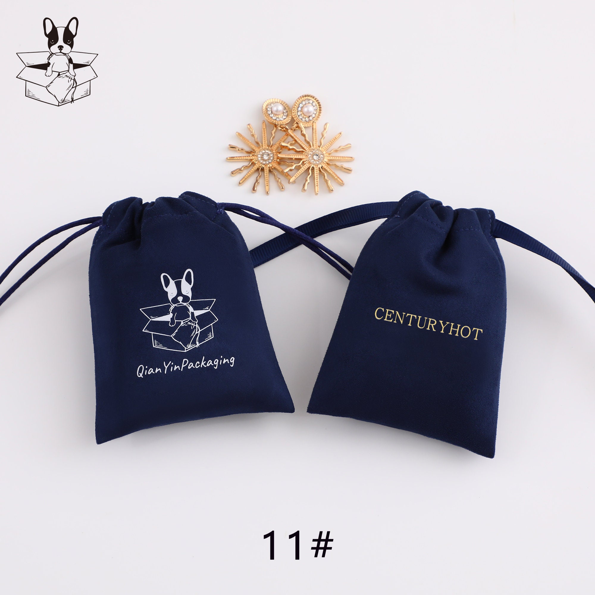 Custom Logo Color Suede Pouch with Embossed Branding for Small Jewelry Brands