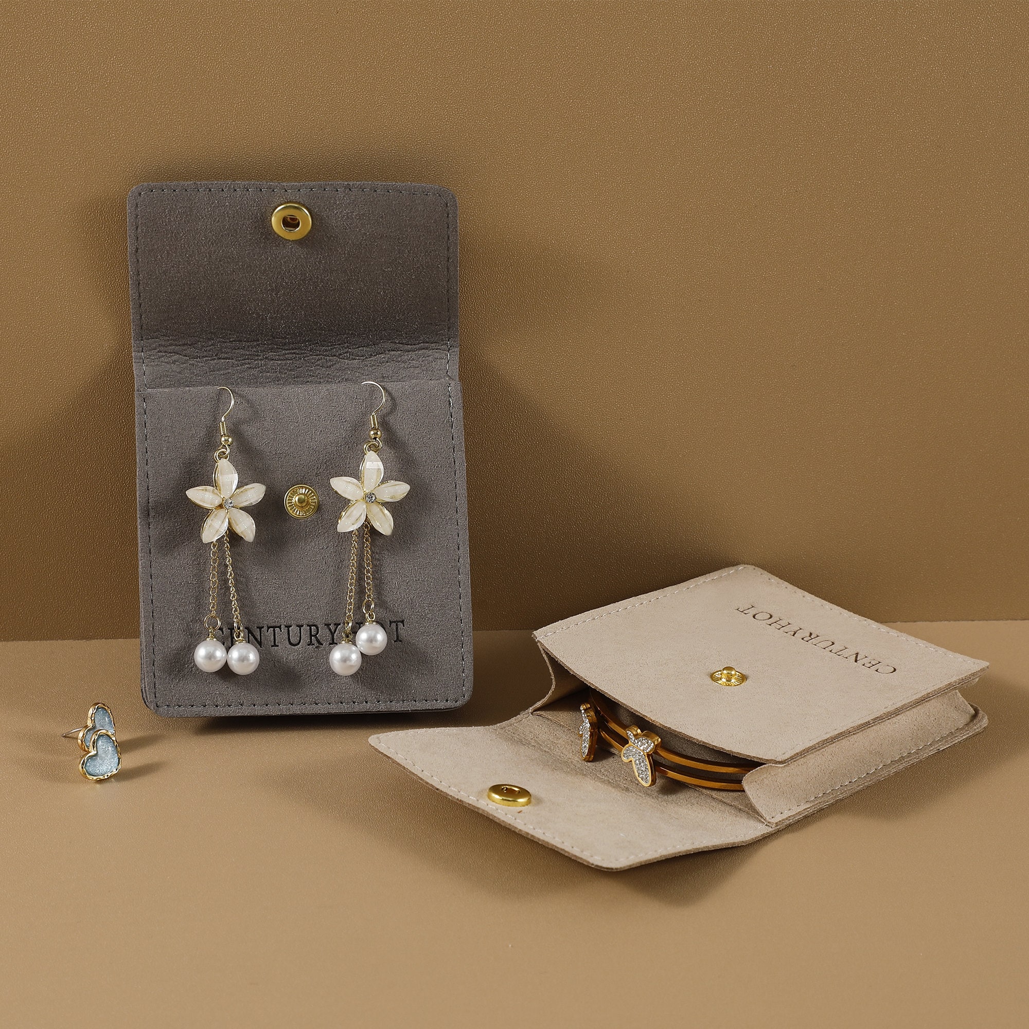 Custom Logo Thickened Microfiber Snap Bag - Personalized Branding for Jewelry Brands