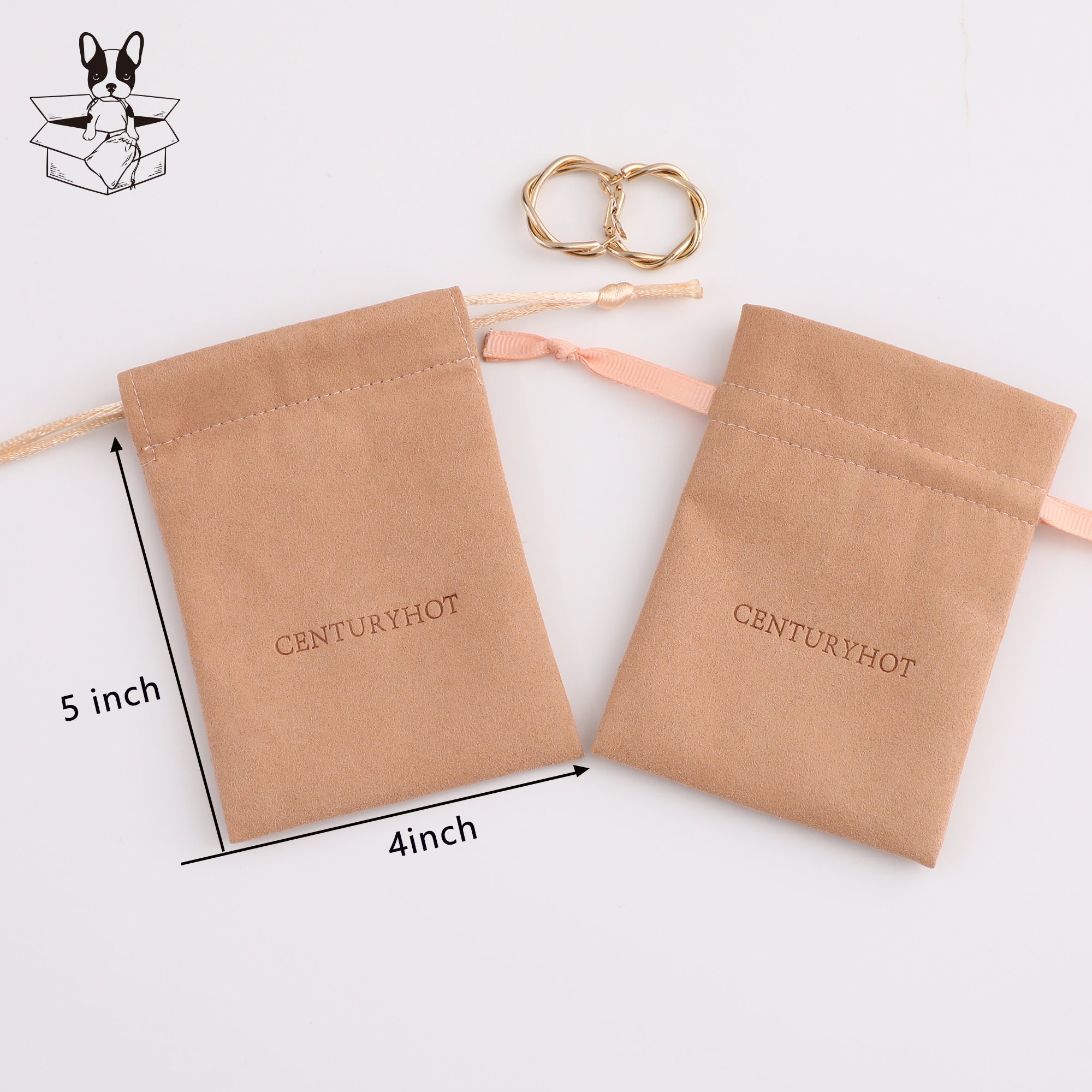 Bulk Microfiber Necklace Bags Selection: Custom logo printing enhances brand visibility on drawstring bags