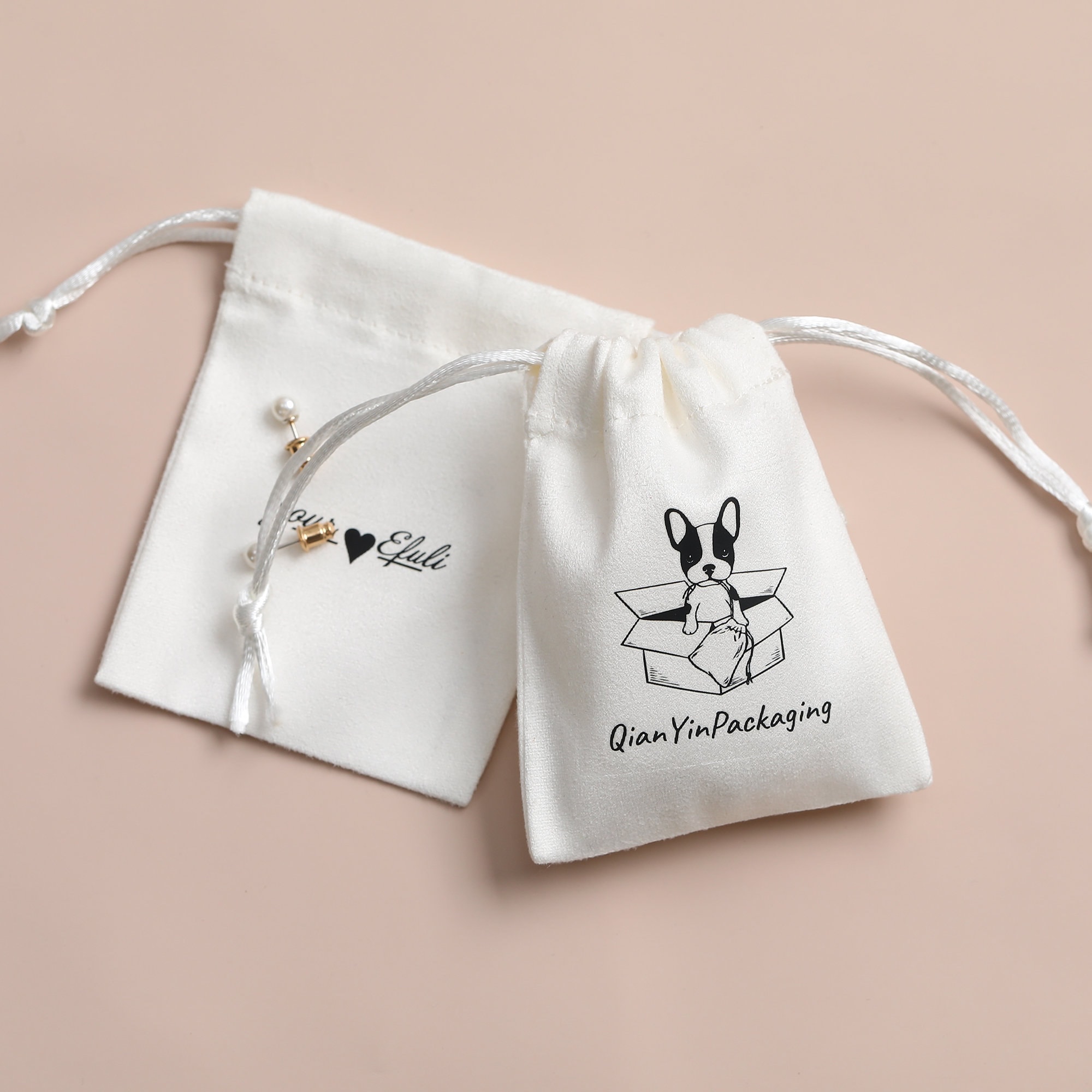 Small jewelry brands boost brand recall with custom logo suede bags, 50pcs MOQ fits small batch needs (from product introduction)