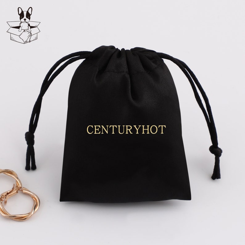 black satin drawstring bag