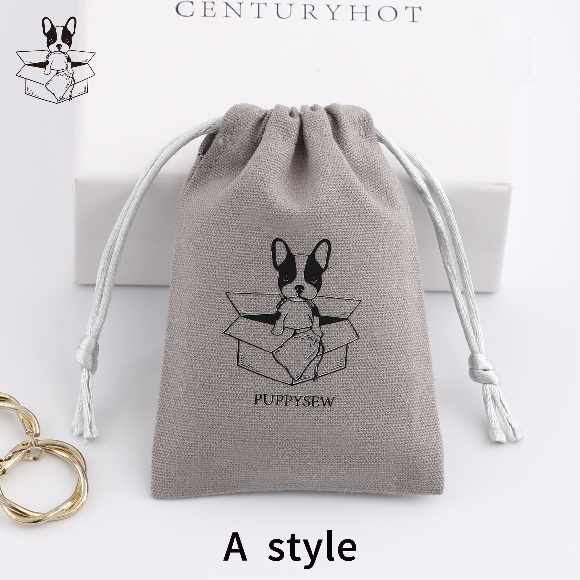 Small jewelry brands reduce inventory waste with 50pcs low MOQ light grey canvas dust bags, 30% lower storage costs (from product introduction)