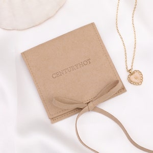 50 bag sand color microfiber statement jewelry bag custom logo envelope bag ring earring necklace storage
