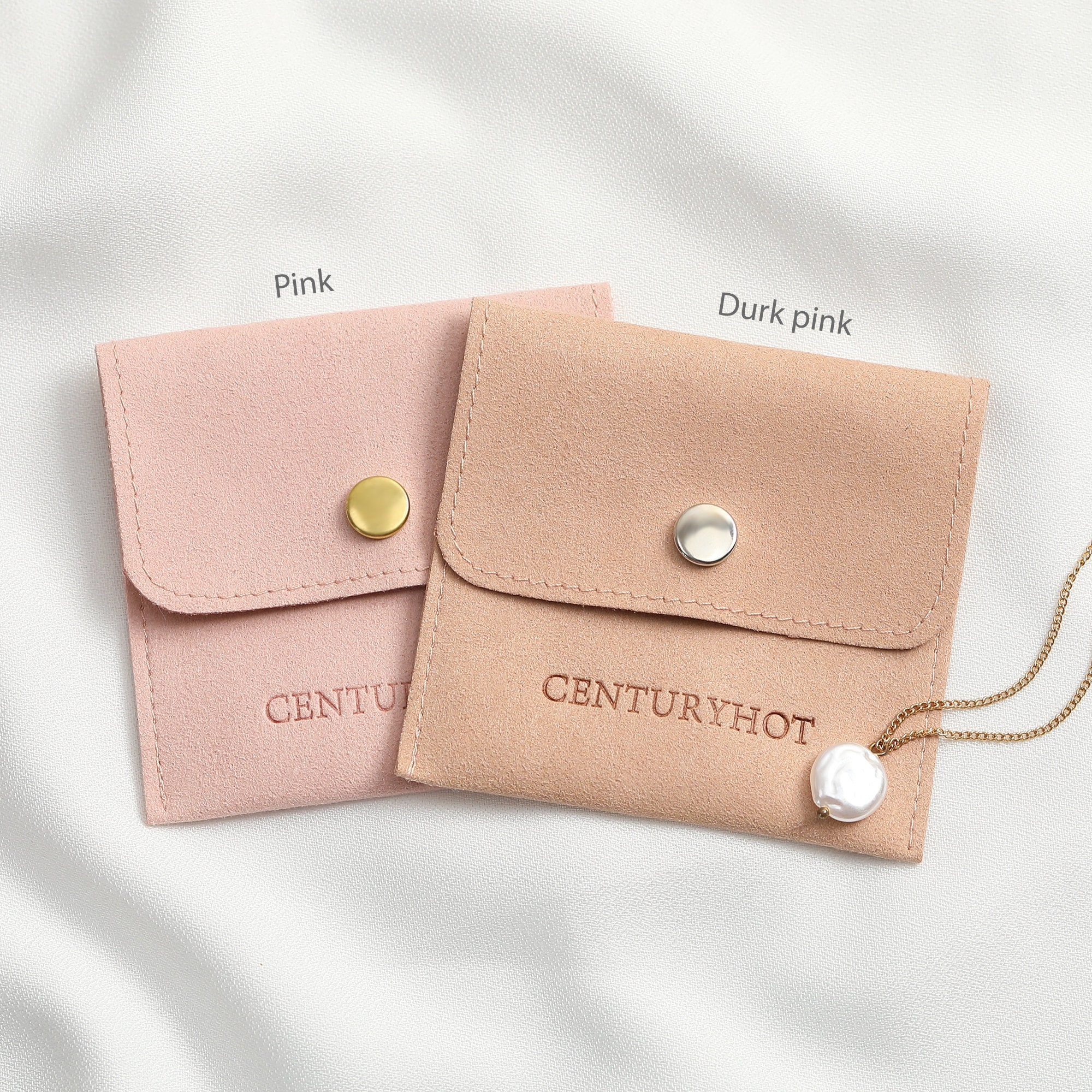Selecting Button Microfiber Jewelry Bags: custom logo embossing for brand recognition on microfiber material