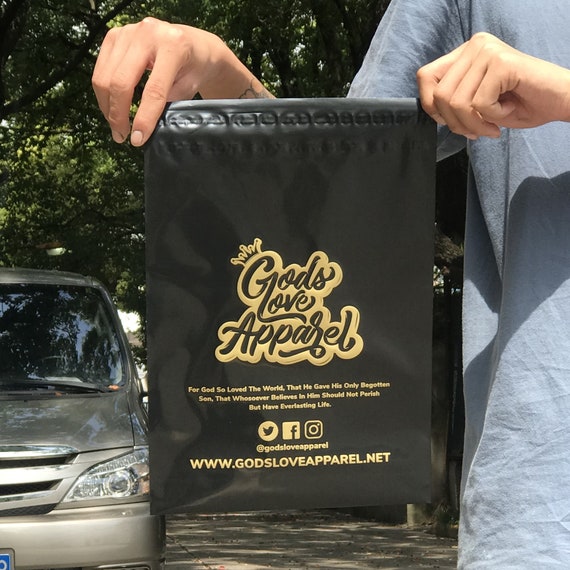 Custom Logo Black Courier Bag, Branded Mailing Pouch (100 pcs)