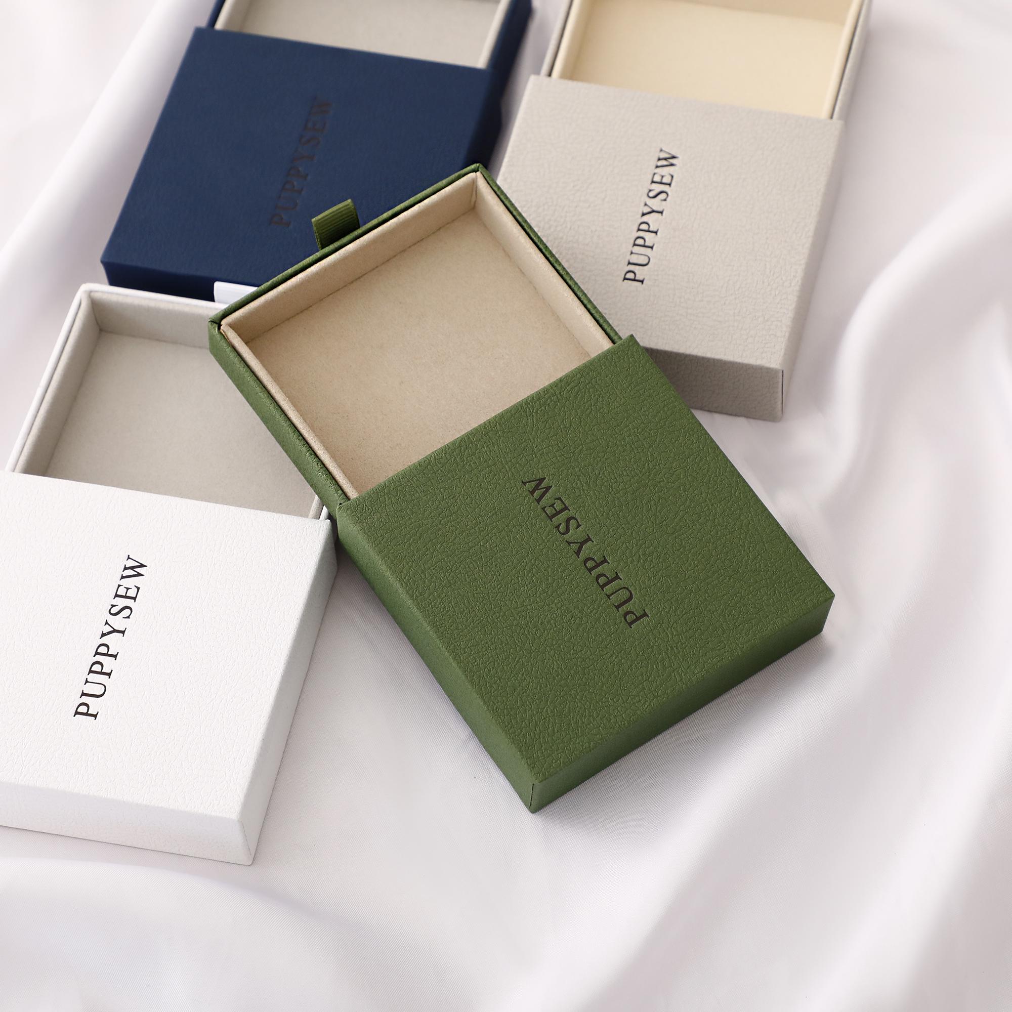 Lined Paper Earring Boxes with Sponge Insert for Earring Protection, 9.5×9.5×2.5cm Size