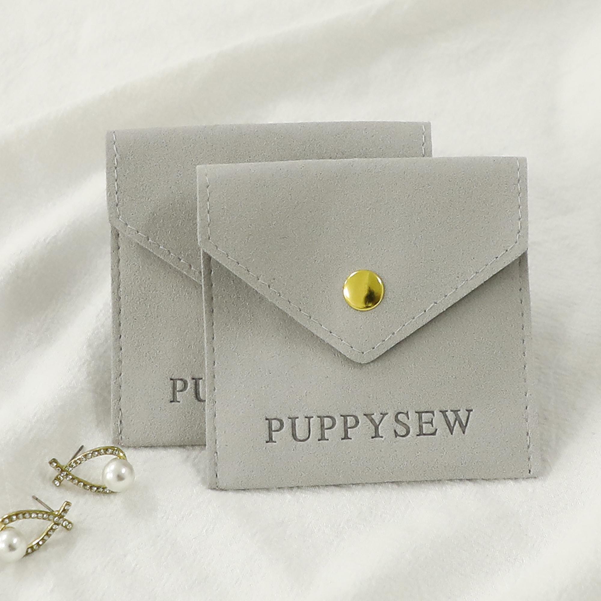 8×8cm Button Closure Pouch: Secure Fit for Necklaces and Small Jewelry