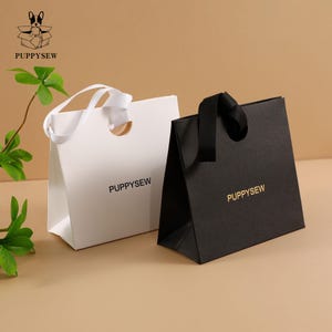 Luxury Custom Gift Bags with Ribbon - Thick Texture Jewelry Packaging, Personalized Shopping Paper Bags with Logo - Wedding, Birthday