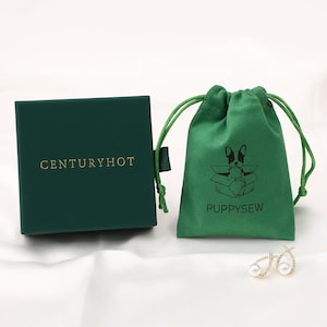50 ensembles de boîtes à bijoux et de sacs à bijoux de 9 x 9 cm, logos personnalisés, boîtes en papier personnalisées, petites boîtes d'emballage et sacs, cadeau de Noël