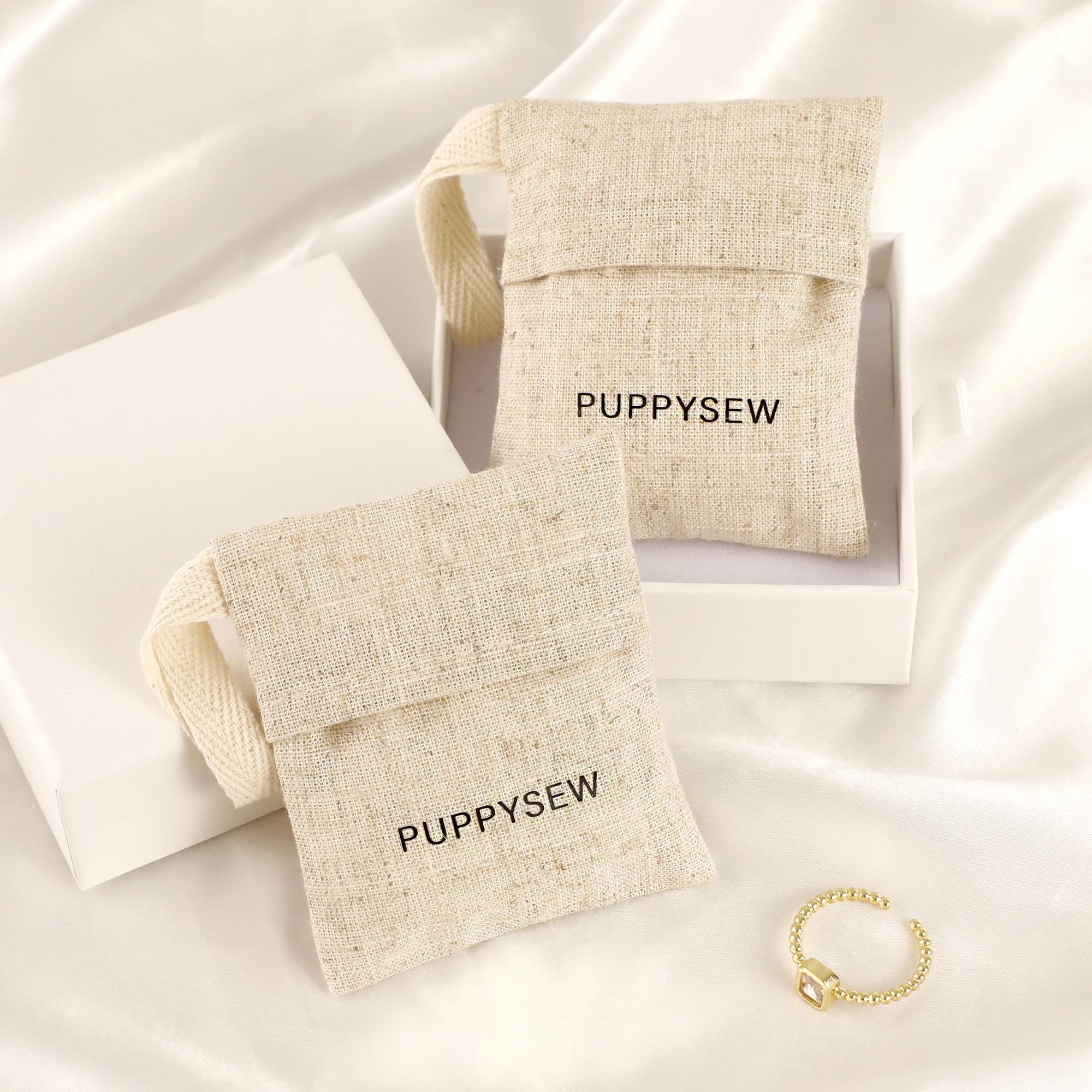 Linen Material, Eco-Friendly Storage Linen Eco-Friendly Sachet Bags with Natural Texture for Sustainable Jewelry Packaging