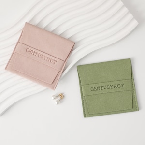 50pcs Dark pink bulk personalized jewelry packaging pouch custom logo envelope bag chic small envelope pouch mircrofiber jewelry pouch bags