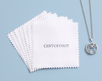 100 Uds. Paño de limpieza de joyas de 8 × 8cm, paño para pulir plata, logotipo personalizado