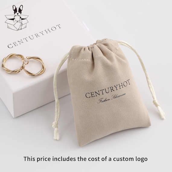 Buy 50 Jewelry Bag Custom Drawstring Cotton Bag Jewelry Pouch Personalized  LOGO Name Soap Candle Sachet Cosmetic Gift Packaging Present Bags Online in  India 