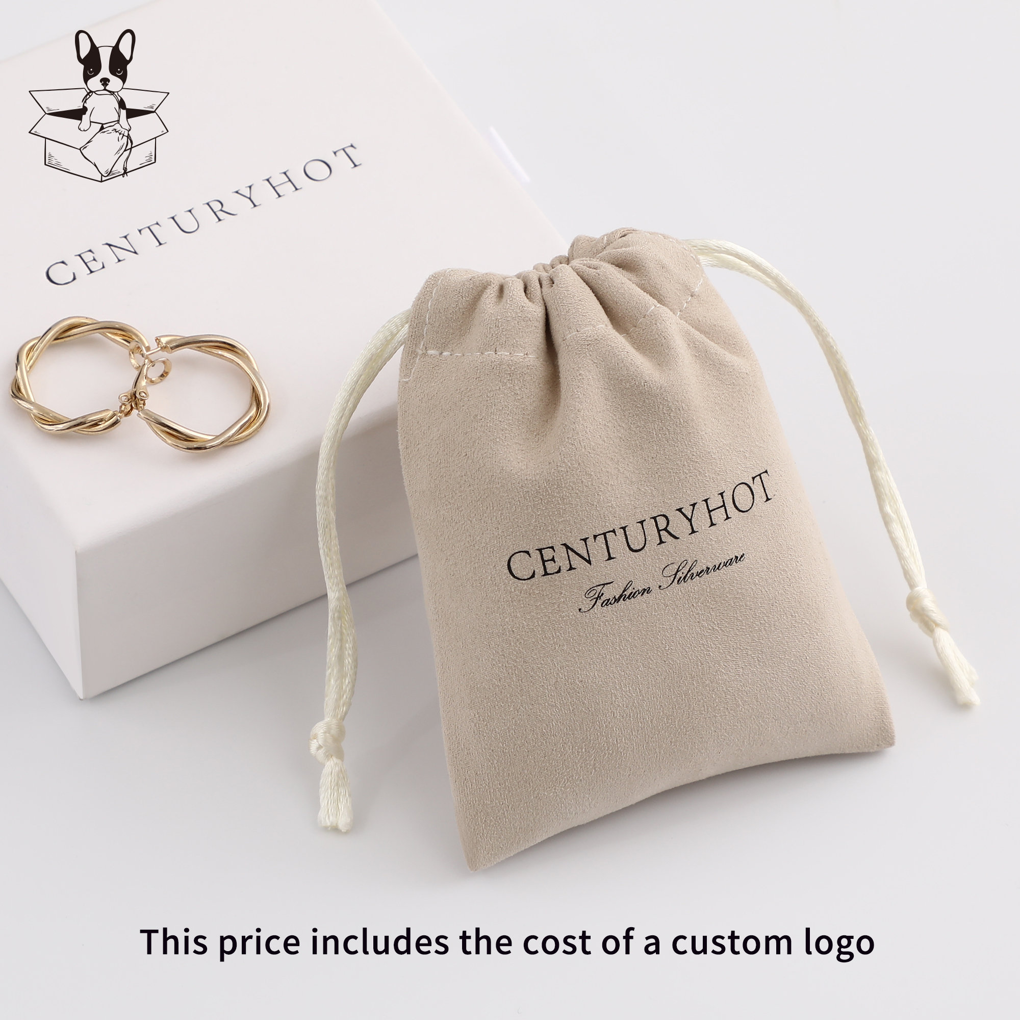 Small jewelry brands solve high MOQ pain with 50 MOQ ivory suede pouches, reducing inventory waste by 60% (from product introduction)