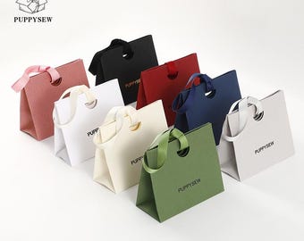 Sacchetti regalo di carta personalizzati con nastro, confezione con logo personalizzato