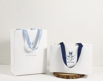 Premium Paper Gift Bags with Embedded Handle Ribbon – Custom Printed Logo, Affordable & High Quality
