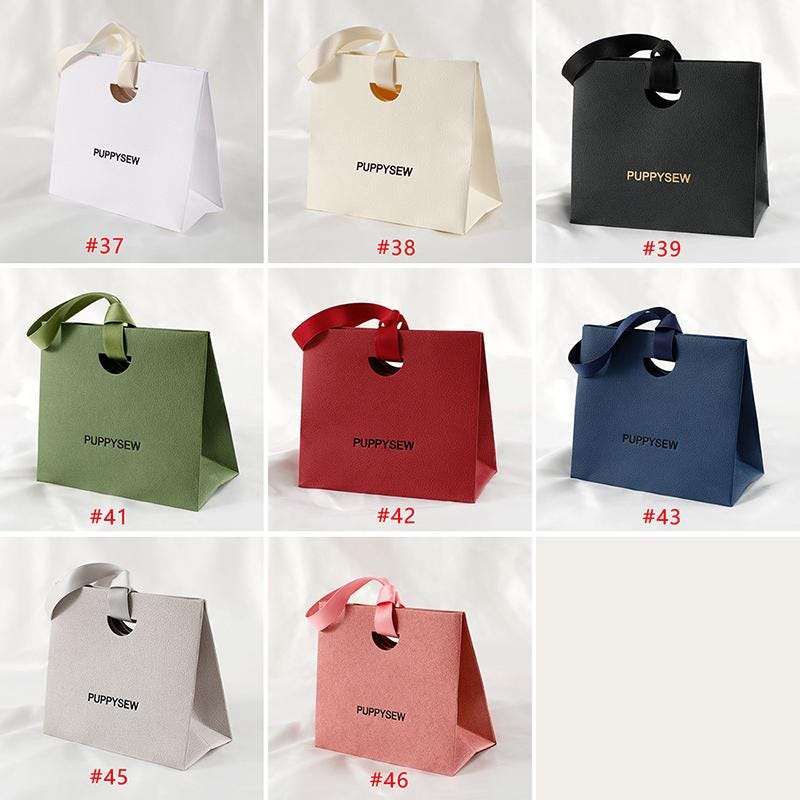 Low MOQ 50pcs Thick Ribbon Gift Bags: Ideal for small jewelry brands and limited editions