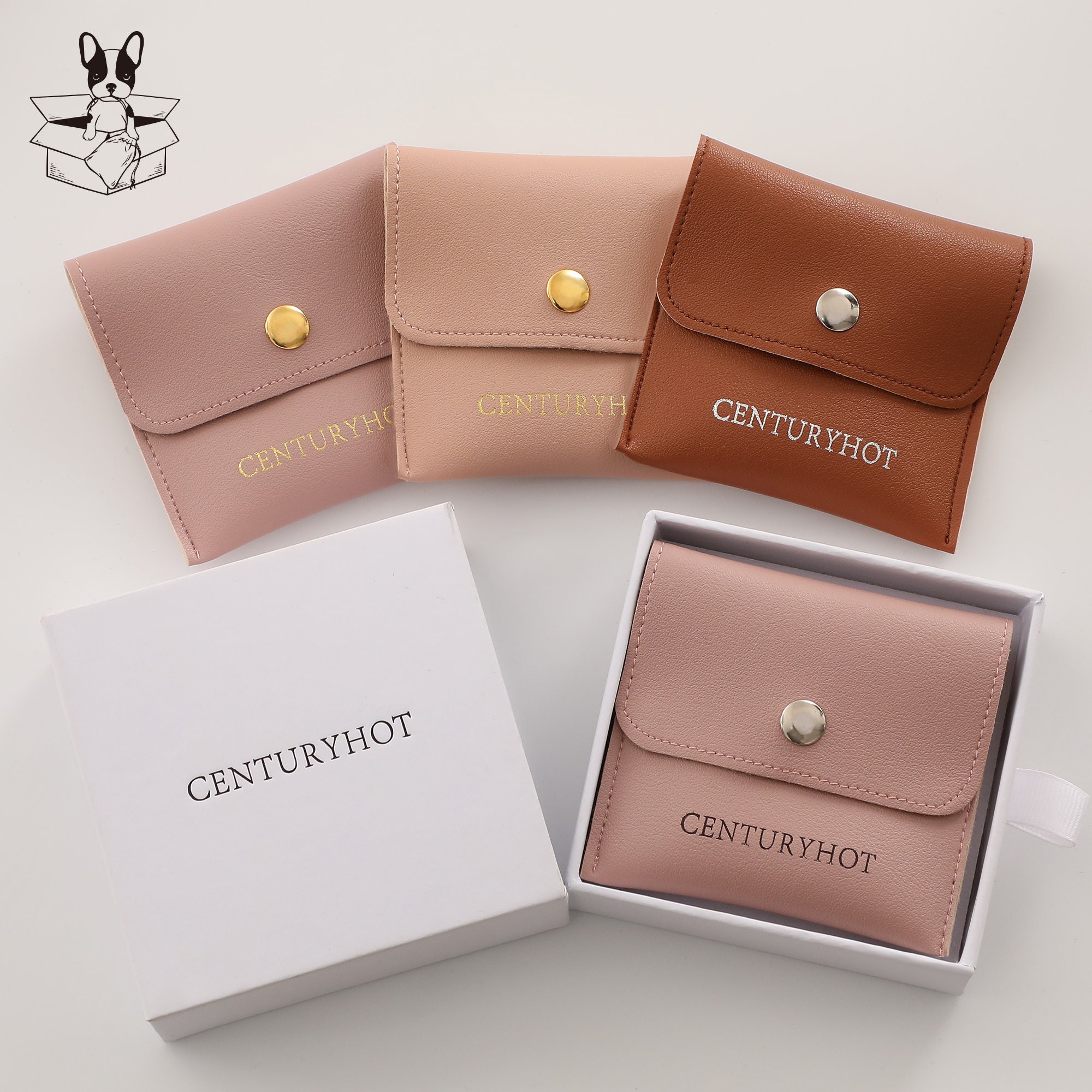 Snap flip leather bag with secure snap button closure and thickened imitation leather for jewelry storage