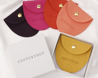 Personalized Embossed Microfiber Jewelry Bags, Custom Logo Packaging (50+)