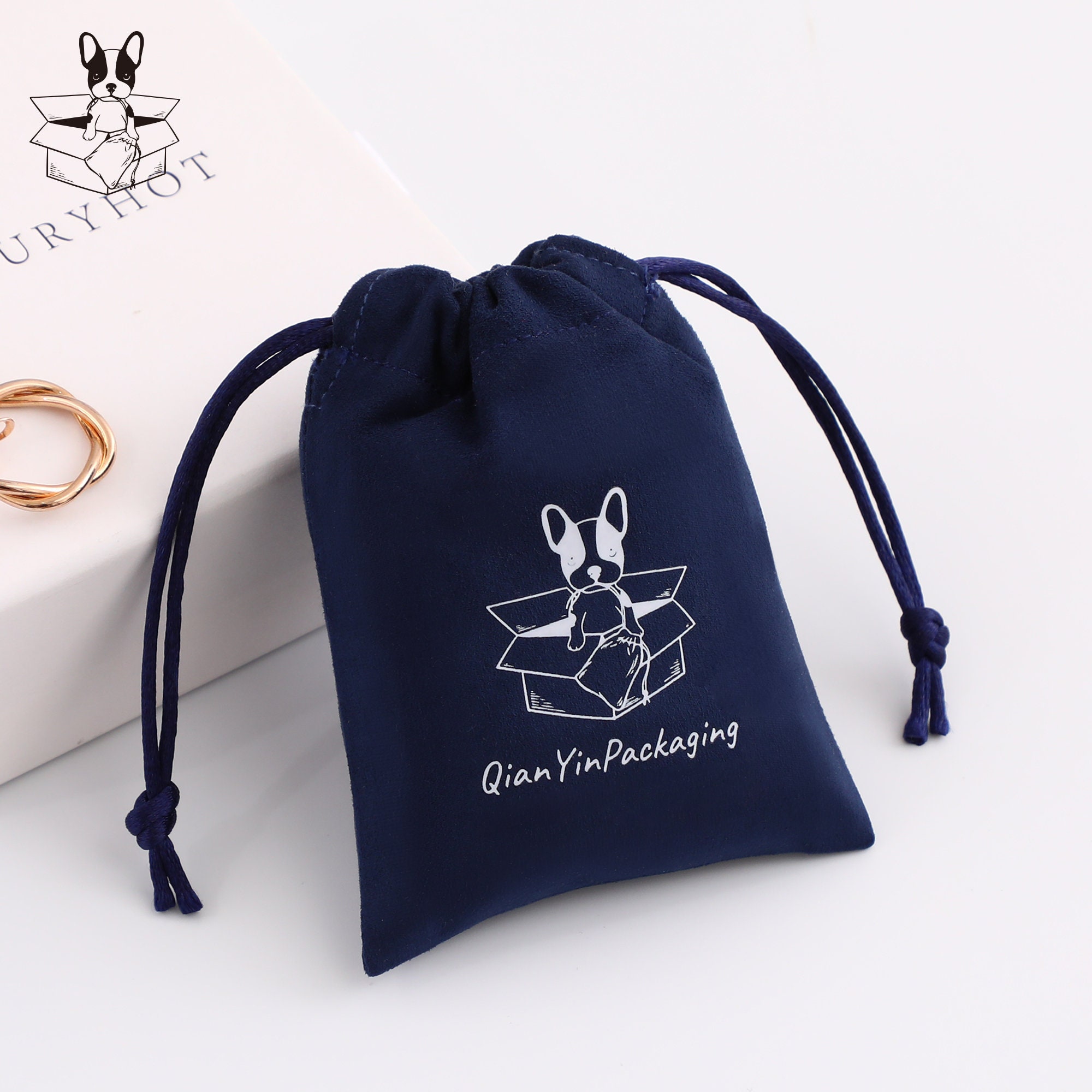 Small jewelry brands prevent necklace scratches with 7.5*10.5cm soft suede drawstring pouch (MOQ 50) – from product introduction