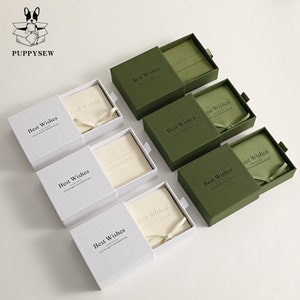 9 cm Box Set Papier Schubladenbox Briefumschlag Tasche Ring Ohrring Schmuckbox Halskette Tasche Mikrofaser Logo Geschenk Schmuck Verpackung