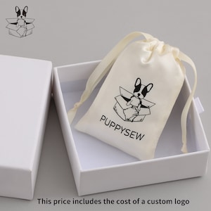 100 Rice color satin drawstring bag personalize logo custom dust bag jewelry packaging pouch printing wholesale gift packaging product pouch