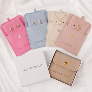 50 set custom jewelry package pouch bag with insert card Logo printed small earrings necklace packaging bags with button wholesale
