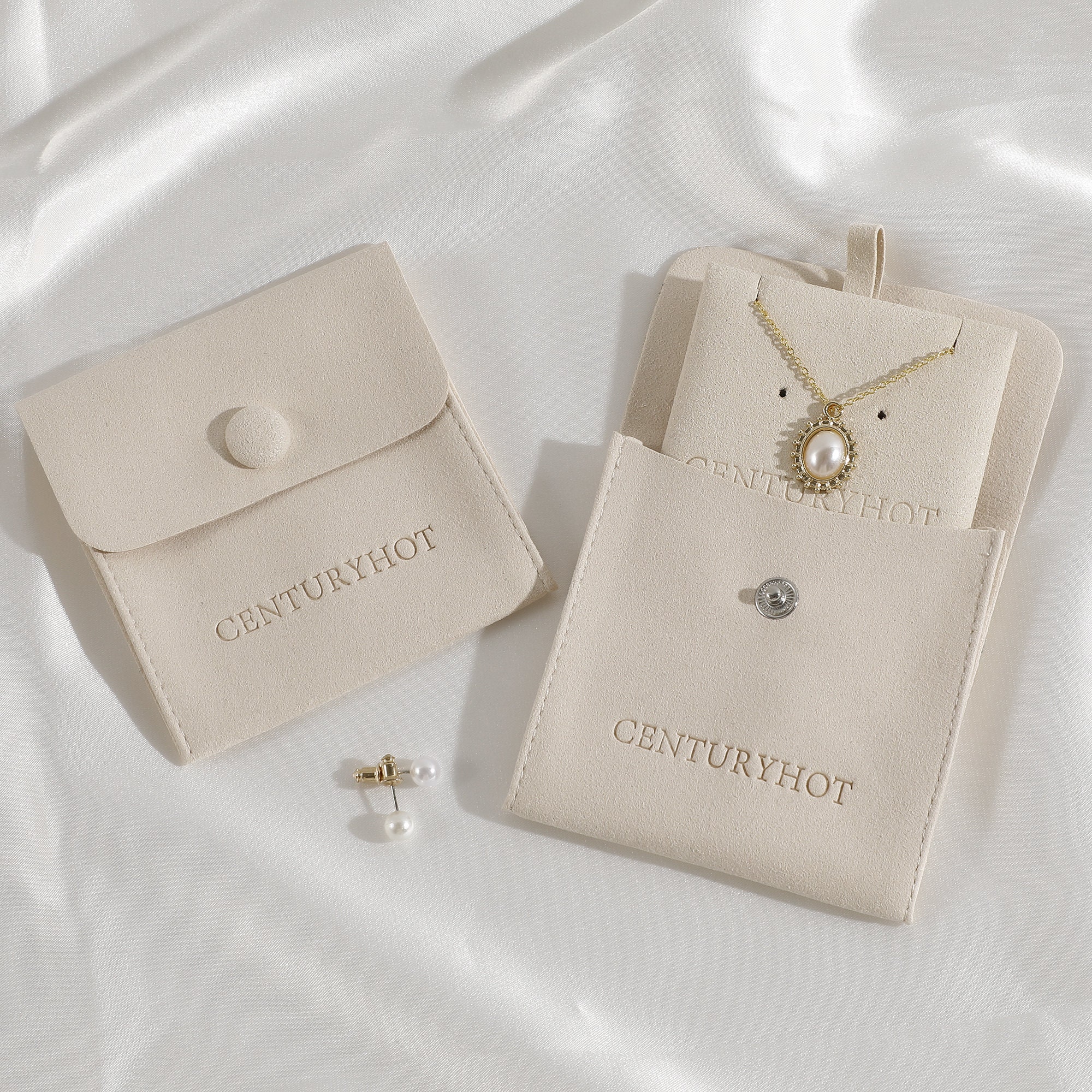 Bulk 50Pcs Button Pouch Set for Small Batch Jewelry Production