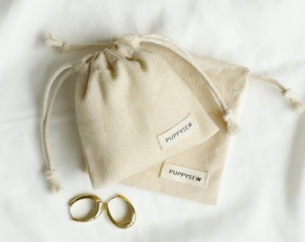 Customizable Cotton Canvas Drawstring Bag: Logo Jewelry Packaging
