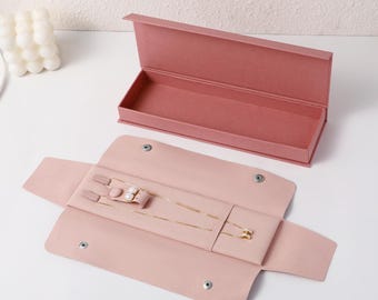 Caja para collares de joyería personalizada, bolsa de almacenamiento de collares de microfibra, estuche de joyería personalizado, logotipo personalizado