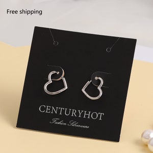100 stücke schwarz schmuck verpackungskarte individuelles logo personalisierte halskette karte hängende verpackungsanzeige papier tag logo ohrring karte