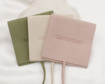 Personalizable Embossed Logo Print Microfiber Jewelry Bags Custom Jewelry Packaging Bags Wedding Christmas Wrapping Ring Bags Free Shipping