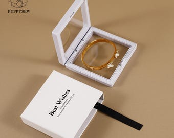 50pcs Transparent PE Film Display Box Suspended Packaging Box Custom Jewelry Box Personality Logo Chic Ring Bracelet Necklace Gift Box