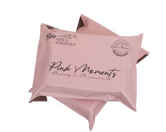 100 Pink Poly Mailers - Custom Logo Design Shipping Bags