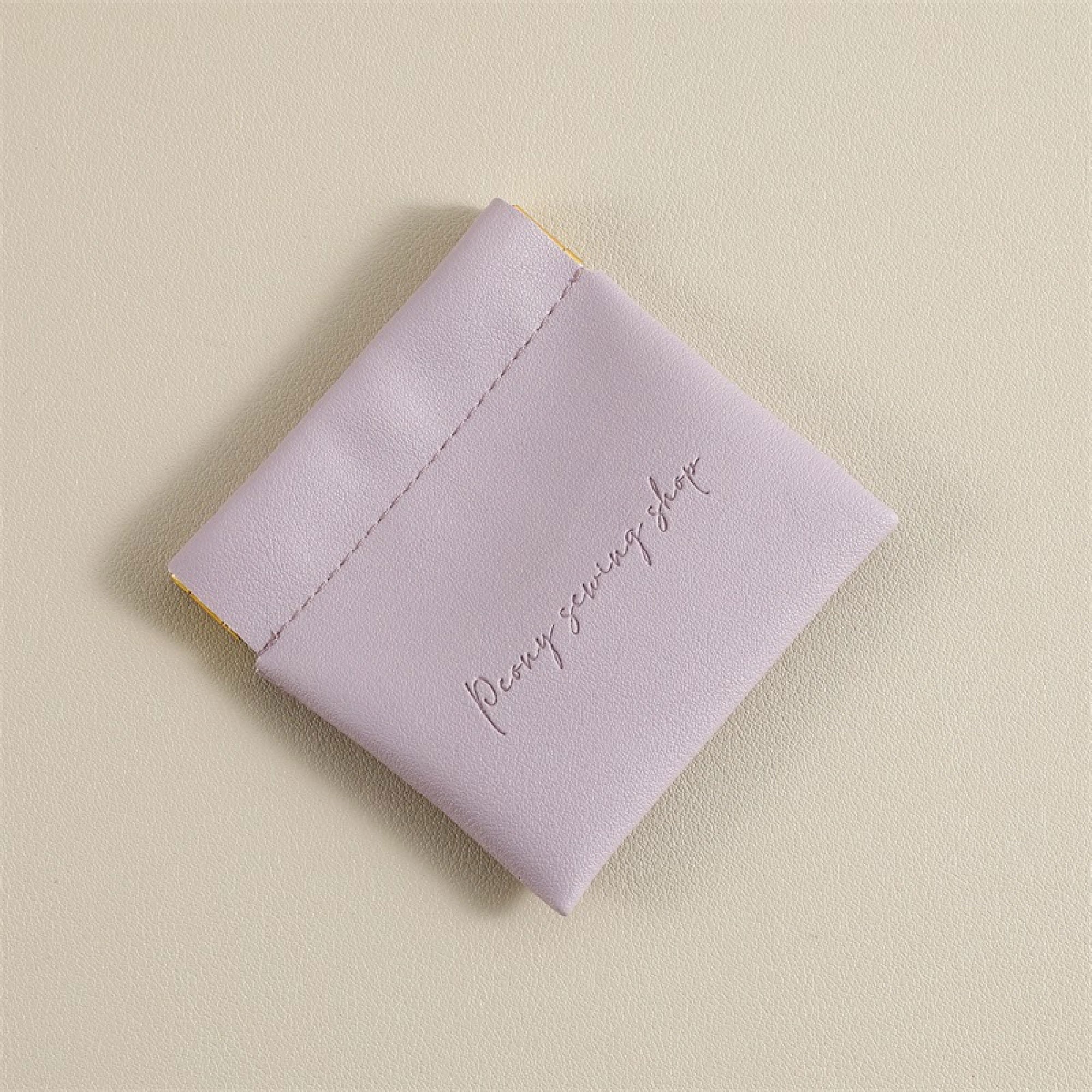 8×8cm PU coin storage bag with custom embossed logo, ideal for brand personalization