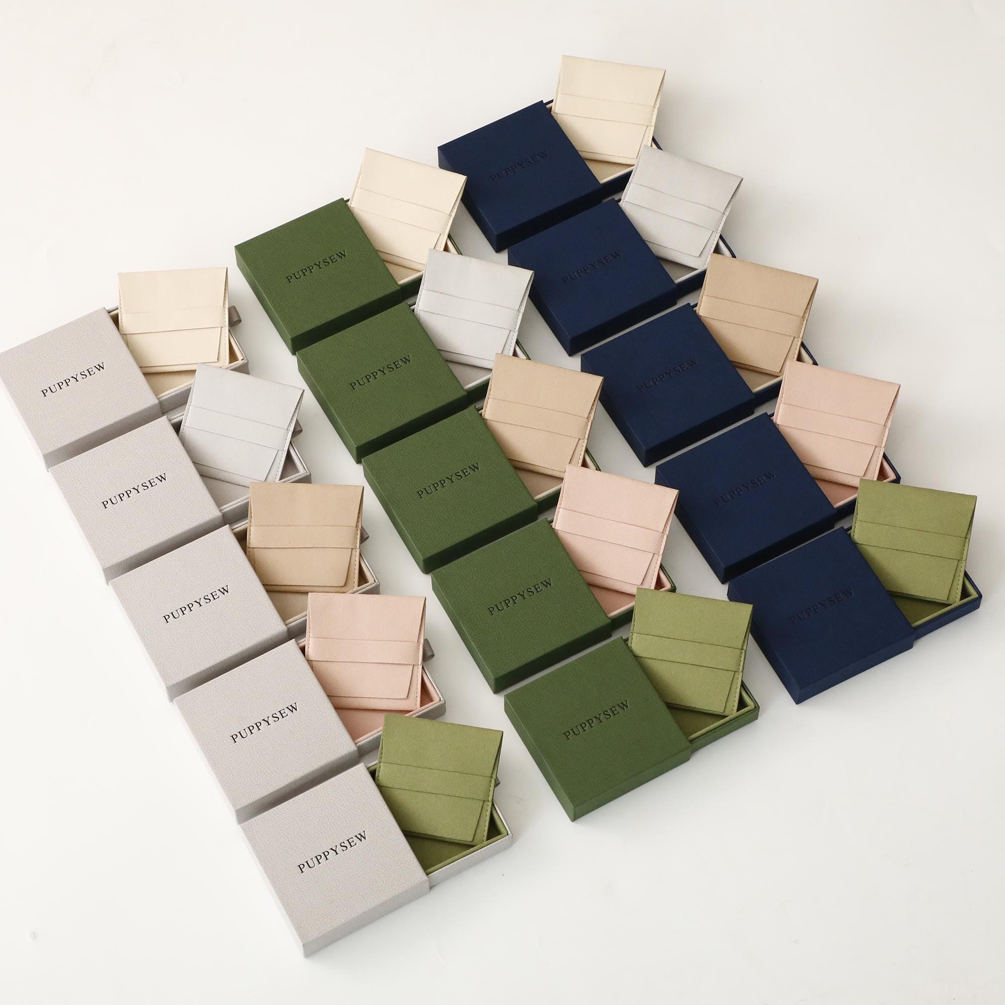Custom Logo Lined Paper Earring Boxes for Branding, 9.5×9.5×2.5cm Lined Drawer Box