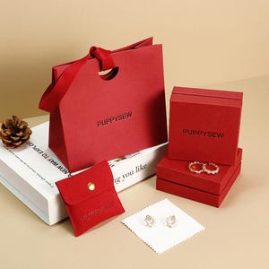 50 sets of high quality paper bags paper boxes microfiber bags silver cleaning cloth sets jewelry packaging  customizable logo wholesale