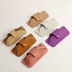 Puppysew 50 peças bolsa para óculos de sol portátil, simples e estilosa, conjunto com logotipo personalizável, bolsa para armazenamento de óculos de sol, fibra superfina